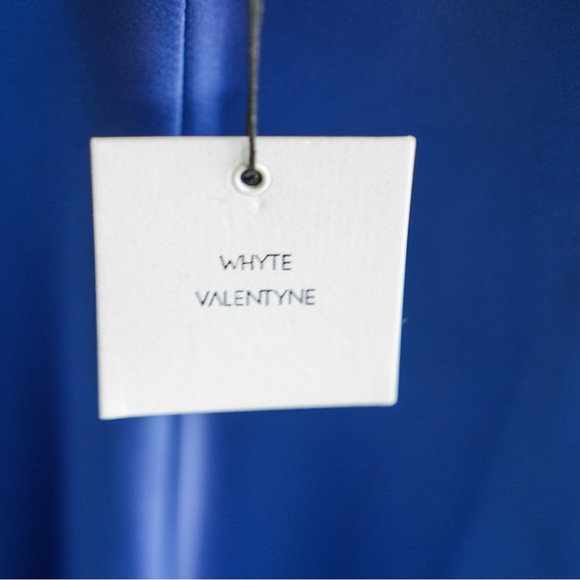 NWT WHYTE VALENTINE BLUE SATIN SLIP DRESS Size 8 - Picture 11 of 15